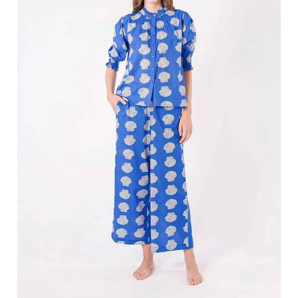 NEW NIMO WITH LOVE fennel pants in blue shells